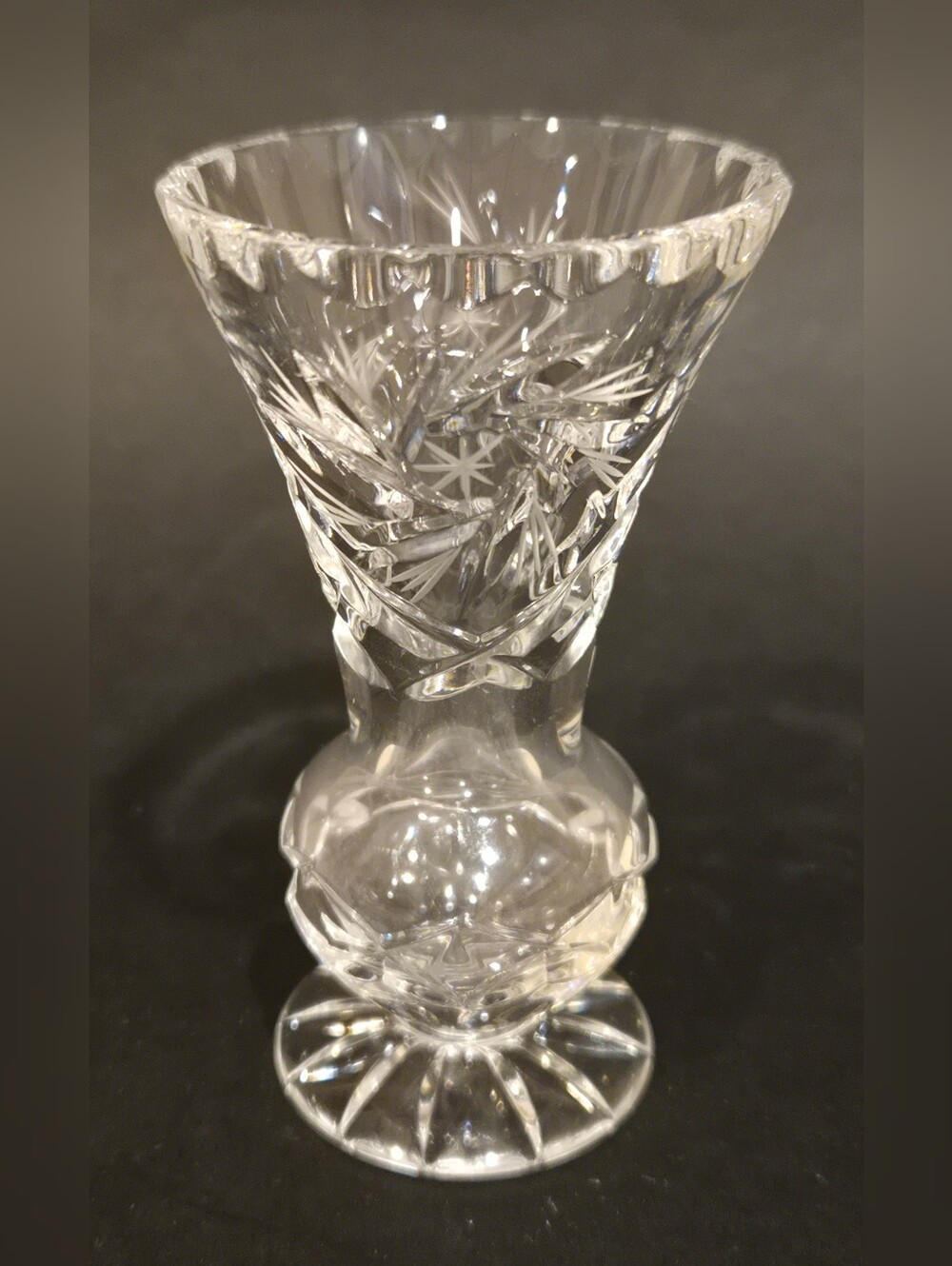 Crystal Cut Glass Bud Vase in Clear
